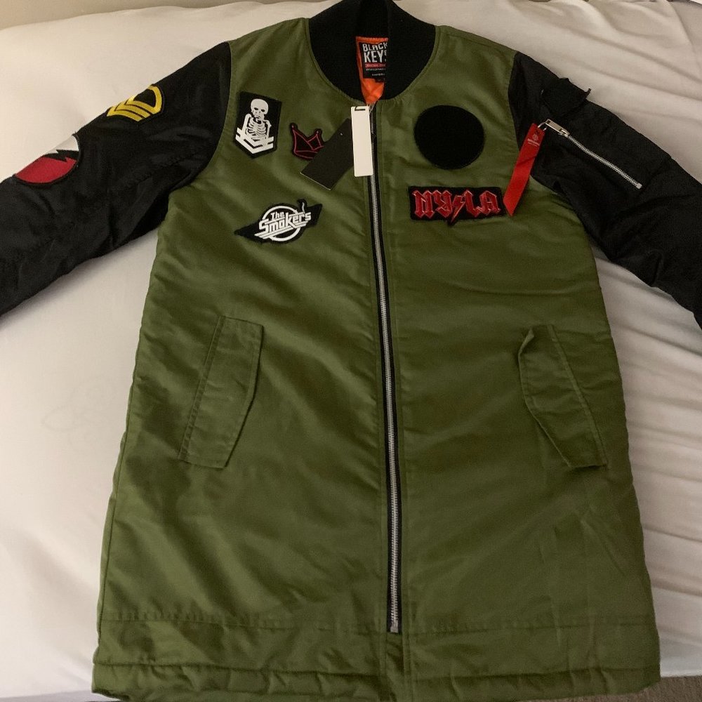 Water Resistant Dark Green Biker Jacket Medium